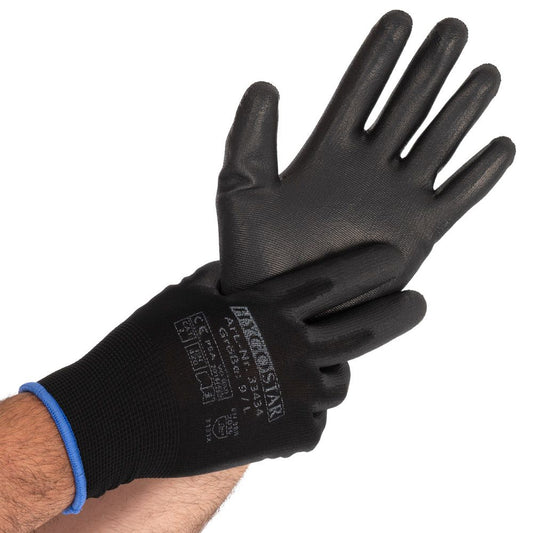 Rukavice z jemného úpletu Black Ace Touch - PU zátěr