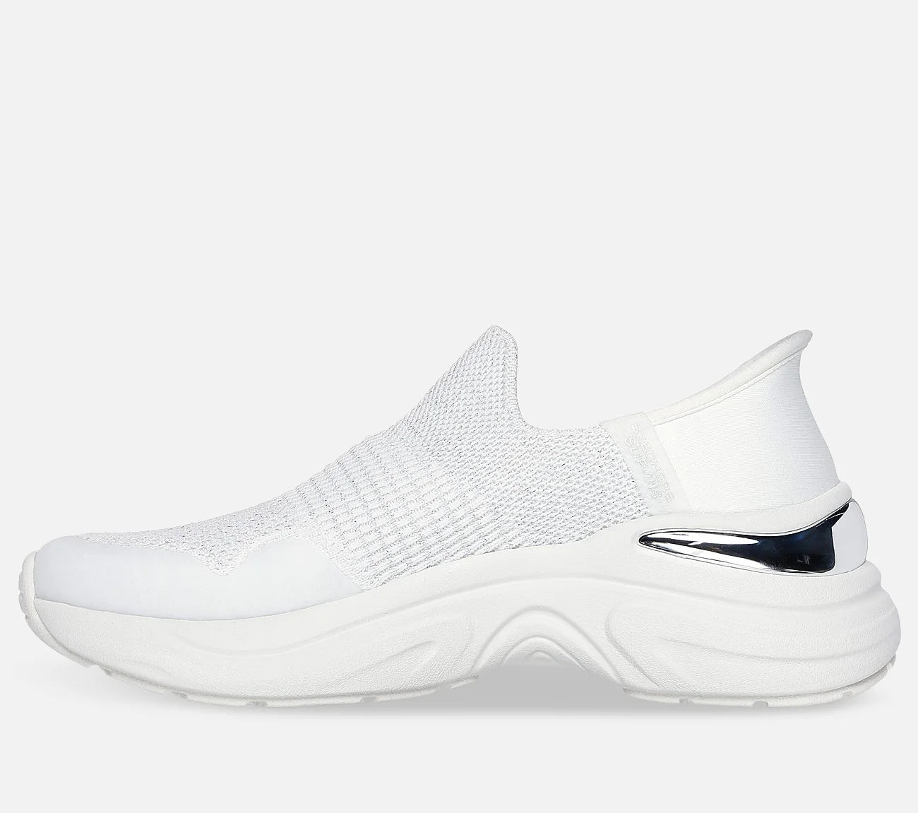 Giầy nữ trắng ánh bạc Skechers slip-ins