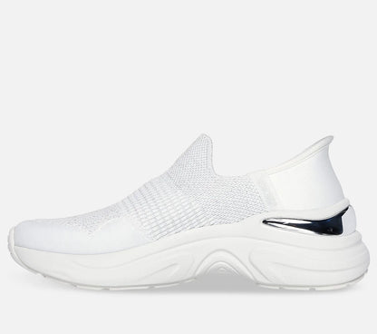 Giầy nữ trắng ánh bạc Skechers slip-ins