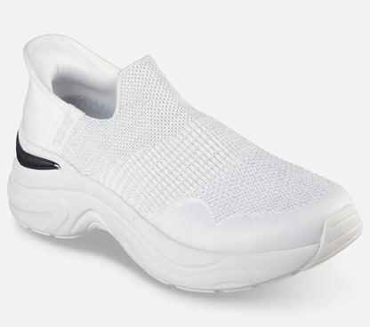 Giầy nữ trắng ánh bạc Skechers slip-ins
